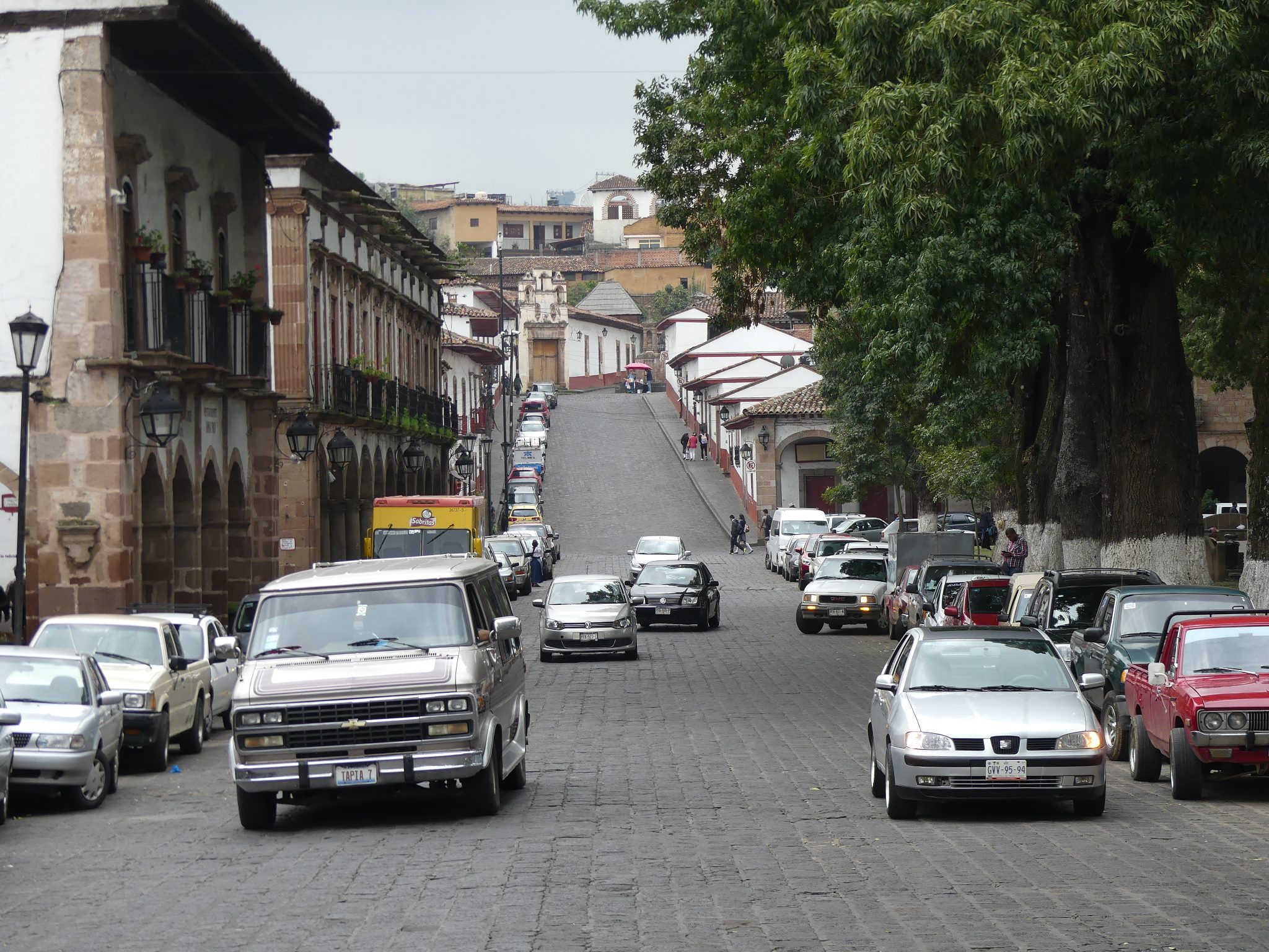 Patzcuaro town scenes, cobbled stone streets, well preserved